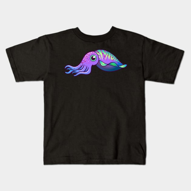 Cute Cuttlefish Fantasy cartoon character design Kids T-Shirt by tomodaging